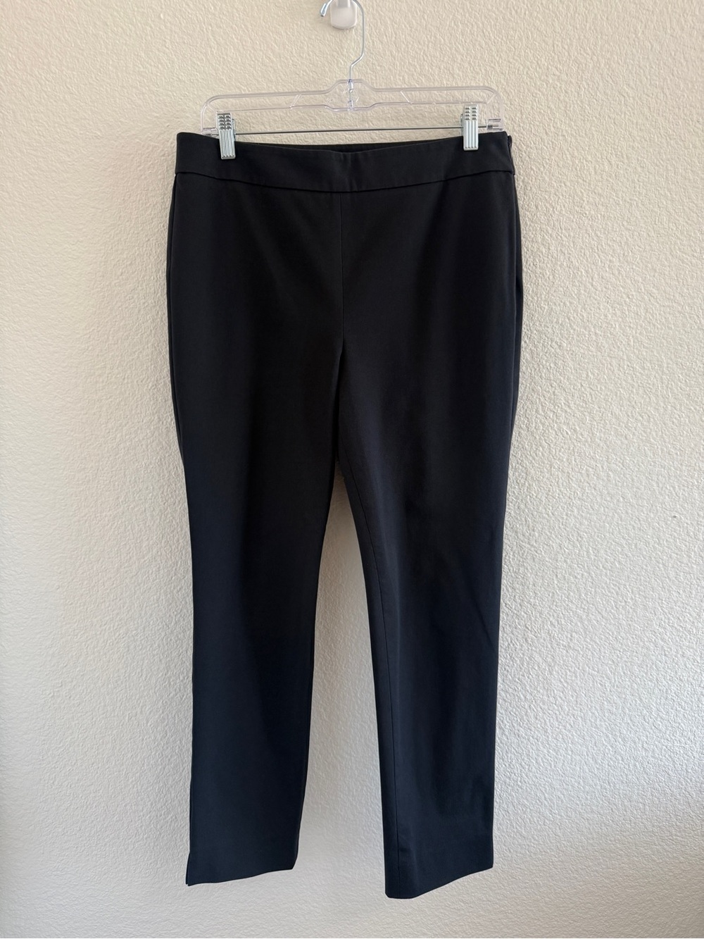 Talbots Black Chatham Ankle Pants Slim Leg Side Zip Trousers 8P Womens